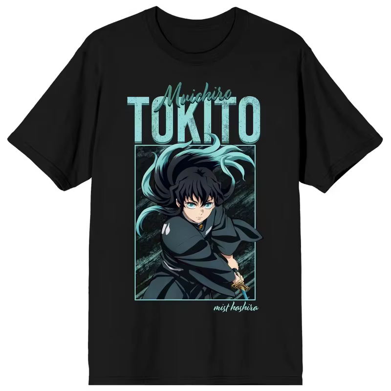 T-shirt Anime Demon Slayer Muichiro Tokito Mist Hashira pour hommes, femmes et enfants, t-shirt grap