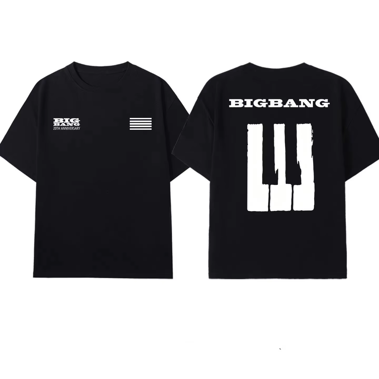 T-shirt unisexe Bigbang 20ème anniversaire 2026 – Collection été 100 % coton, coupe oversize, manche
