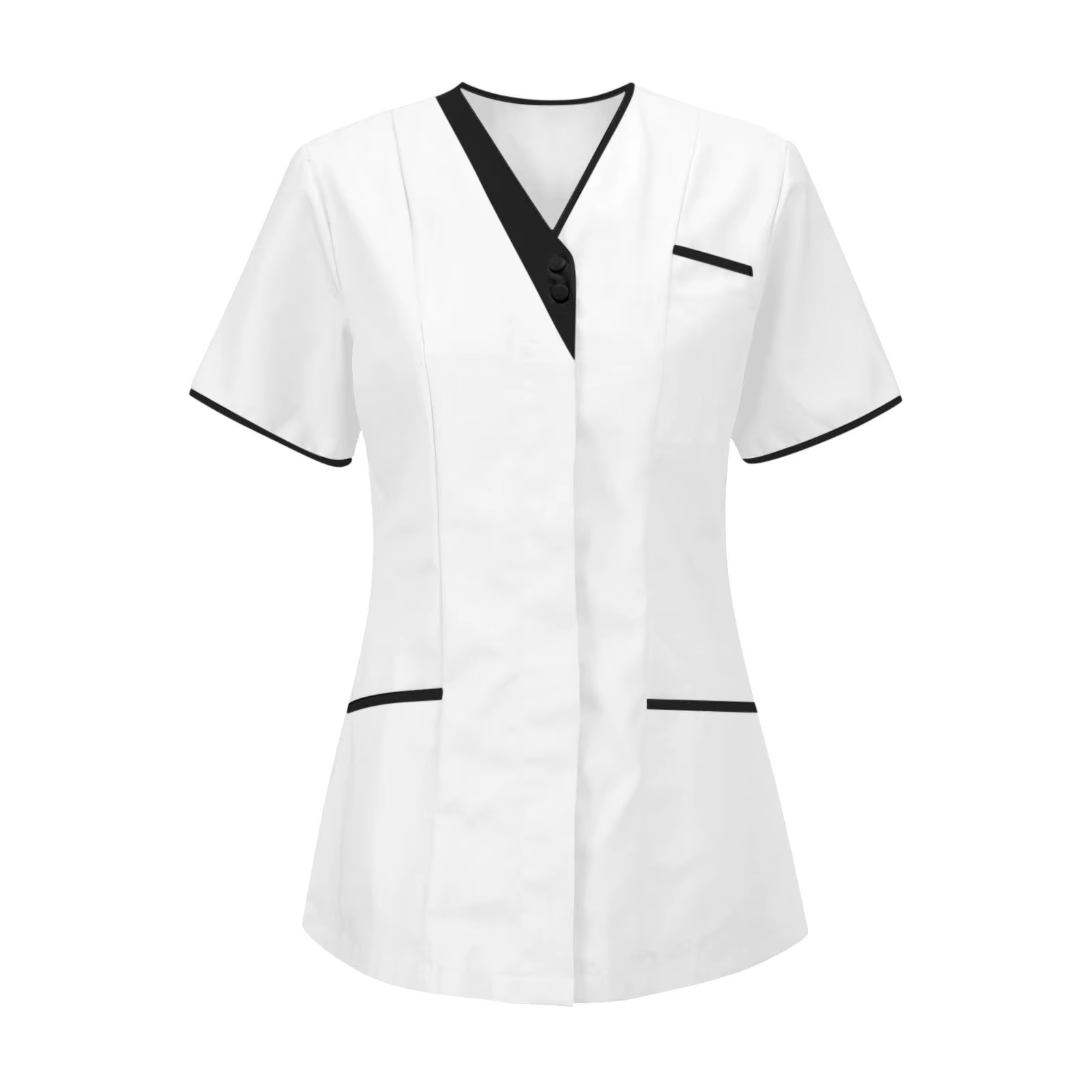 Tenue de travail clinique, uniforme médical d'infirmière, haut de blouse médicale à manches courtes,