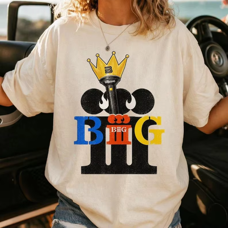 T-shirt imprimé du concert du 20e anniversaire de Bigbang, coupe ample unisexe, manches courtes, art