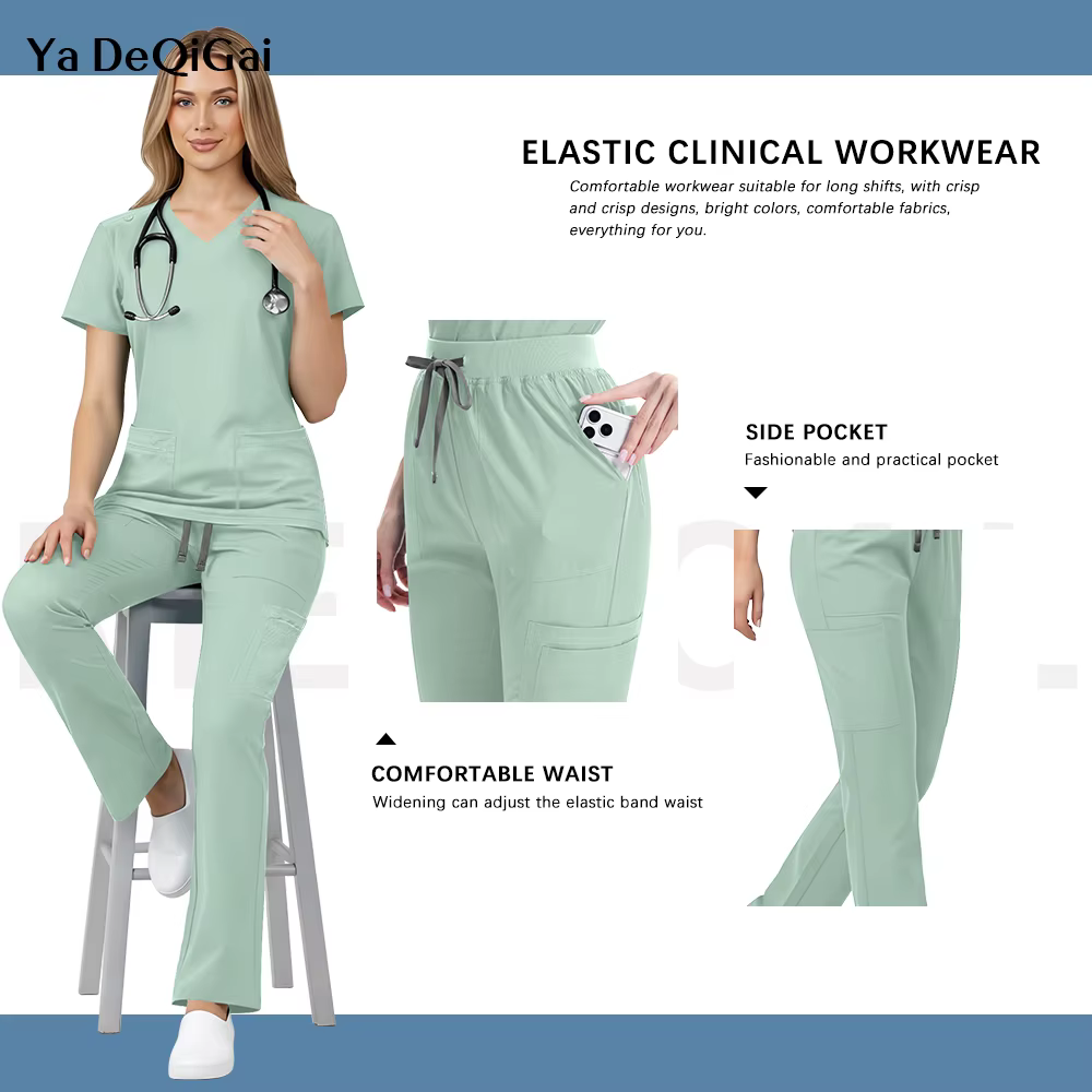 Nouvel ensemble de tenues professionnelles pour infirmières, médecins, dentistes, personnel hospitalier et de spa, incluant blouse et pantalon de travail, articles d'infirmier(ère) en gros