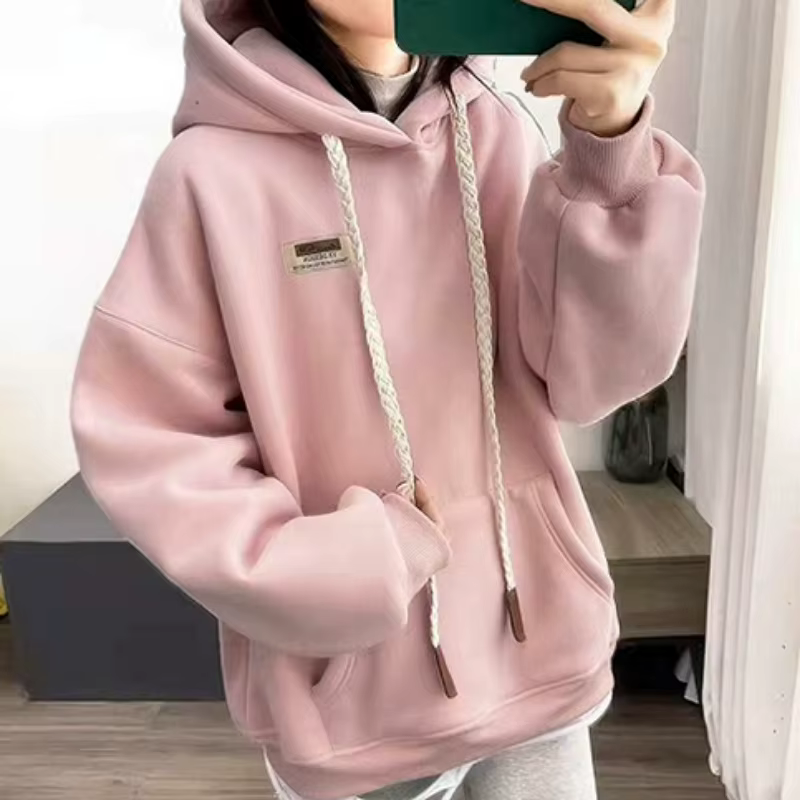 Sweat-shirt rembourré doublé de fourrure en Y pour femme, sweats à capuche respirants, manteau chaud, sweats à capuche épais, sourire, vêtements de marque, pas cher, vente en gros, Y2K, nouveau