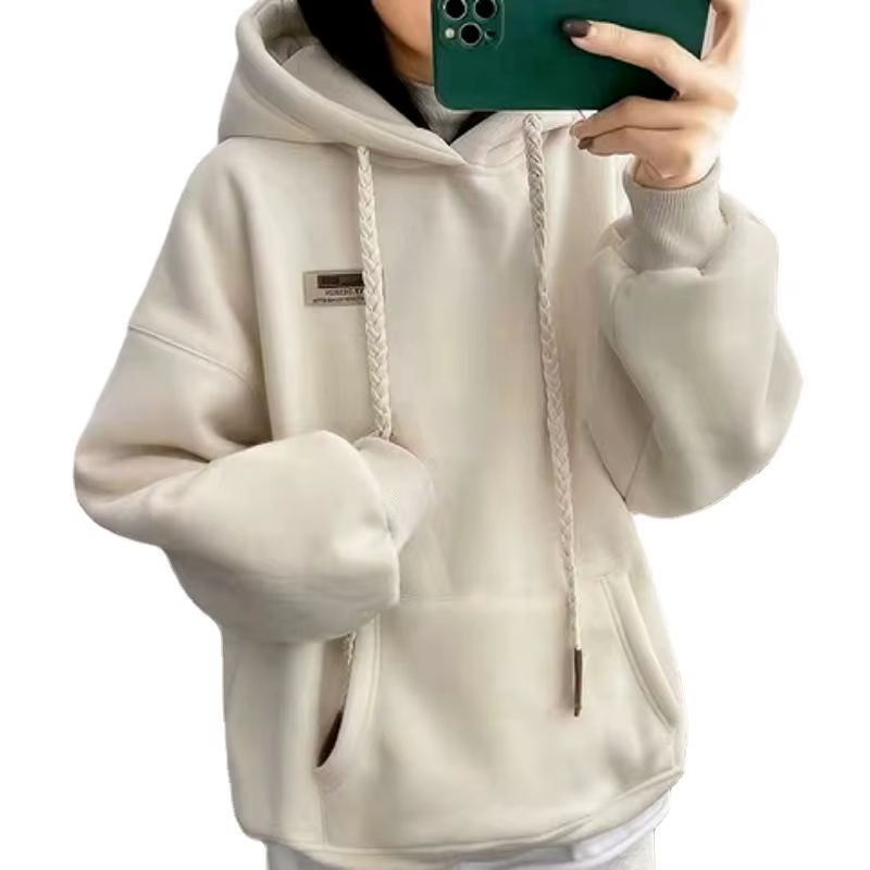 Sweat-shirt rembourré doublé de fourrure en Y pour femme, sweats à capuche respirants, manteau chaud, sweats à capuche épais, sourire, vêtements de marque, pas cher, vente en gros, Y2K, nouveau