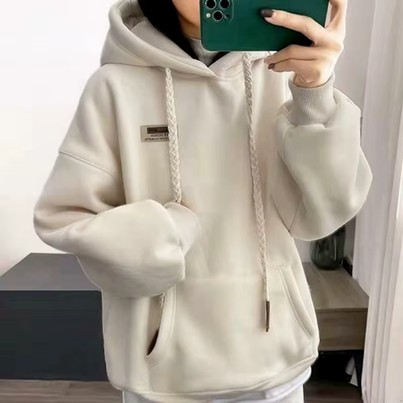 Sweat-shirt rembourré doublé de fourrure en Y pour femme, sweats à capuche respirants, manteau chaud, sweats à capuche épais, sourire, vêtements de marque, pas cher, vente en gros, Y2K, nouveau