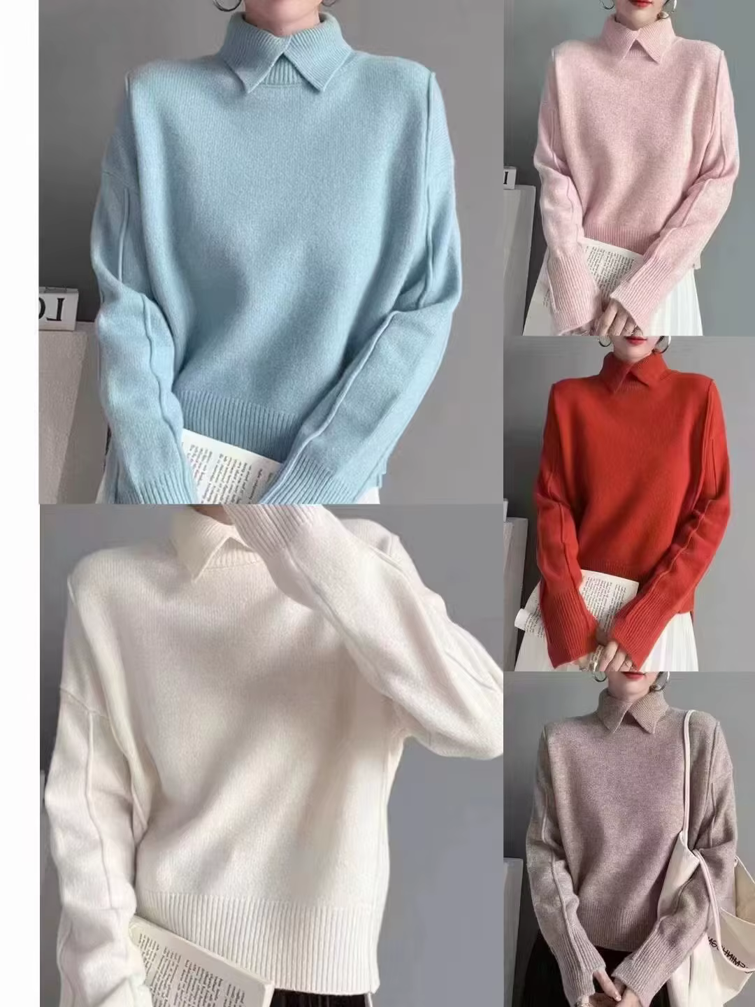 Pull tricoté à col Polo pour femme, élégant, couleur unie, doux, décontracté, bas, nouvelle collection automne hiver 2025