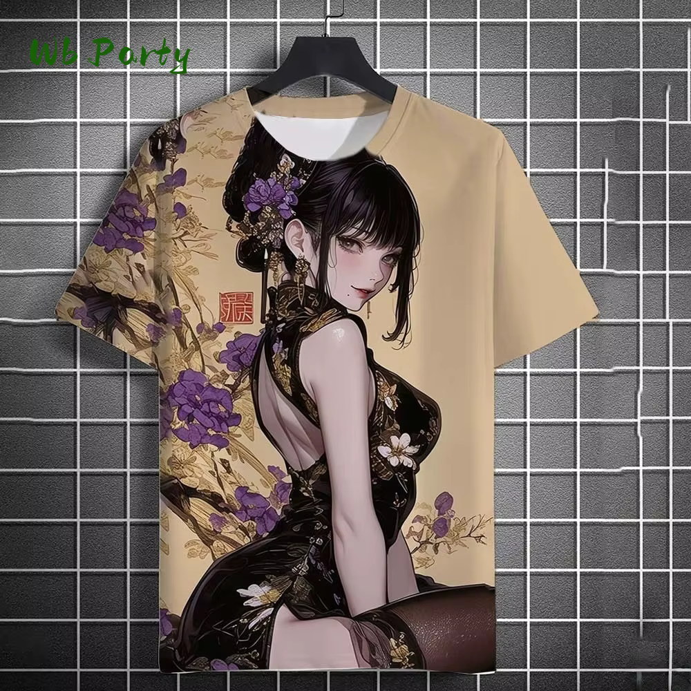 Manga fille impression T-Shirt japonais impression 3D haut personnalité Anime T-Shirt hommes femmes surdimensionné hommes T-Shirt Harajuku vêtements pour hommes