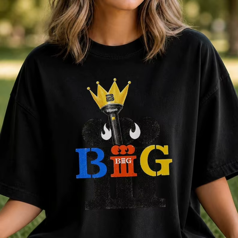 T-shirt imprimé du concert du 20e anniversaire de Bigbang, coupe ample unisexe, manches courtes, article décontracté pour fans de Kpop, hauts en coton.