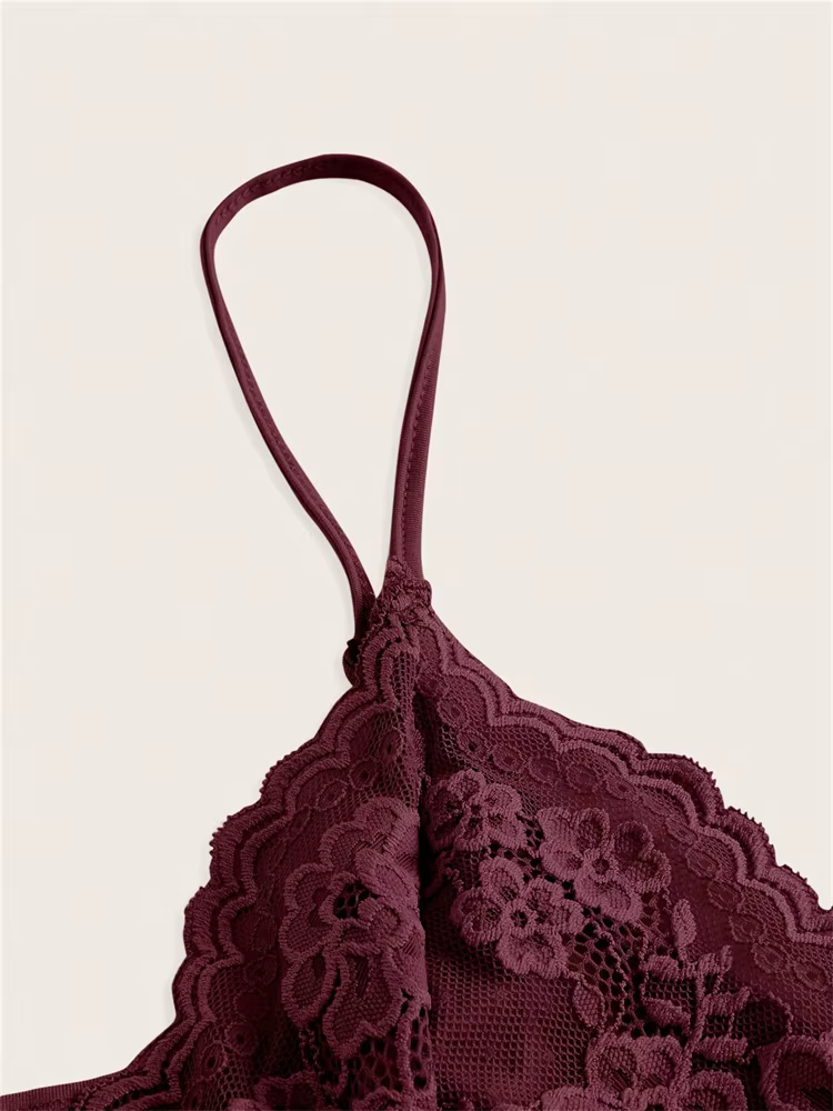 Haut court sexy en dentelle contrastante avec nœud sur le devant pour femme, collection été 2024, style grunge punk Y2K, t-shirt froncé moulant dos nu