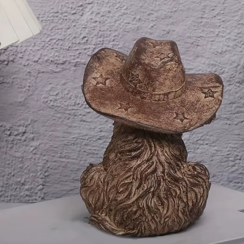 Statue jardin vache des hautes terres avec chapeau Cowboy, fermes bétail écossaises, décorations maison, statue