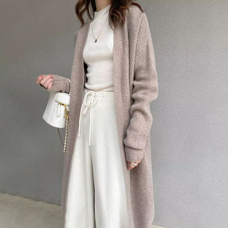 Pull tricoté femme solide vestes élégantes léger décontracté Y2k tenue de bureau automne 2025 nouveau en tricots Chic Cardigan pour femmes Long